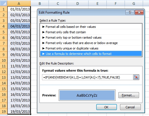 Using logical operators and functions in Excel
