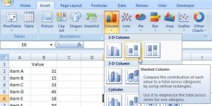 Stacked column chart