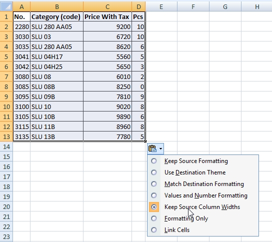 How To Keep Column Width When You Copy A Table Excel Example Com