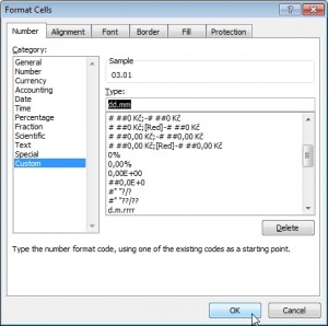 Format Cells menu in Excel
