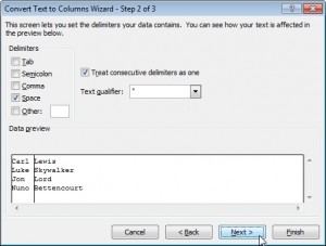 Text to Columns wizard step 2